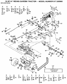 Page C Diagram and Parts List for 917255960  Craftsman Lawn Tractor