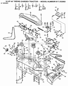 Page F Diagram and Parts List for 917255960  Craftsman Lawn Tractor