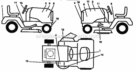 Page H Diagram and Parts List for 917255960  Craftsman Lawn Tractor