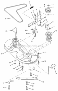 Page O Diagram and Parts List for 917256322  Craftsman Lawn Tractor