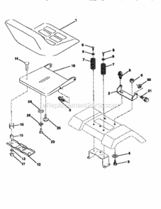 Page E Diagram and Parts List for 917256380  Craftsman Lawn Tractor