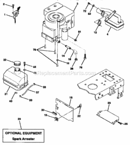 Page H Diagram and Parts List for 917256421  Craftsman Lawn Tractor