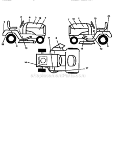 Page F Diagram and Parts List for 917256430  Craftsman Lawn Tractor