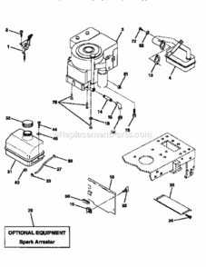 Page H Diagram and Parts List for 917256430  Craftsman Lawn Tractor