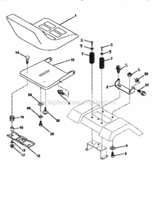 Page E Diagram and Parts List for 917256450  Craftsman Lawn Tractor