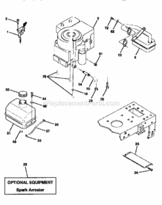 Page H Diagram and Parts List for 917256450  Craftsman Lawn Tractor