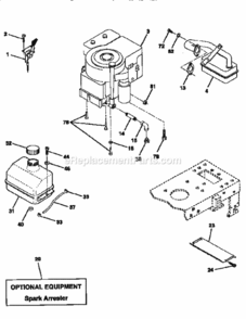 Page H Diagram and Parts List for 917256490  Craftsman Lawn Tractor