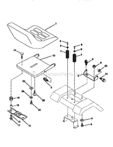Page E Diagram and Parts List for 917256522  Craftsman Lawn Tractor