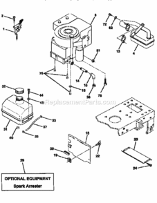 Page H Diagram and Parts List for 917256530  Craftsman Lawn Tractor