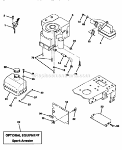 Page H Diagram and Parts List for 917256531  Craftsman Lawn Tractor