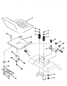Page E Diagram and Parts List for 917256532  Craftsman Lawn Tractor