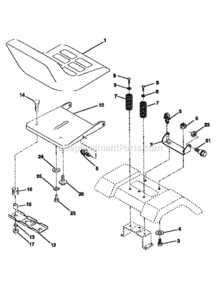 Page E Diagram and Parts List for 917256540  Craftsman Lawn Tractor