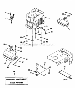 Page H Diagram and Parts List for 917256540  Craftsman Lawn Tractor