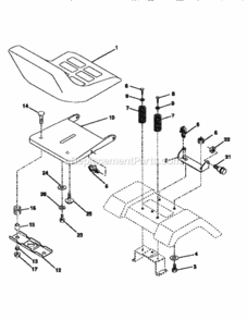 Page E Diagram and Parts List for 917256541  Craftsman Lawn Tractor