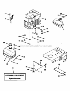 Page H Diagram and Parts List for 917256541  Craftsman Lawn Tractor