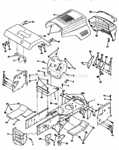 Page B Diagram and Parts List for 917256545  Craftsman Lawn Tractor