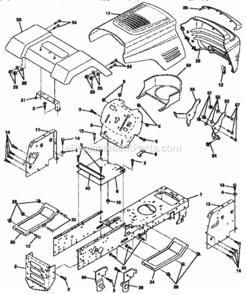 Page B Diagram and Parts List for 917256551  Craftsman Lawn Tractor