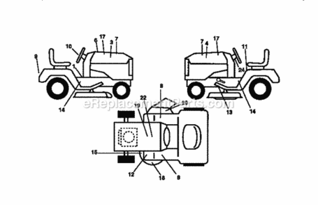 Page F Diagram and Parts List for 917256561  Craftsman Lawn Tractor