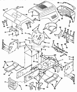 Page B Diagram and Parts List for 917256563  Craftsman Lawn Tractor