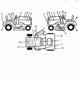 Page G Diagram and Parts List for 917256611  Craftsman Lawn Tractor