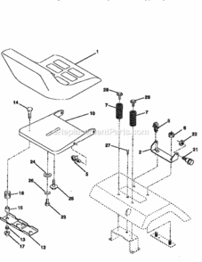 Page E Diagram and Parts List for 917256680  Craftsman Lawn Tractor