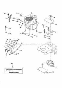 Page E Diagram and Parts List for 917256701  Craftsman Lawn Tractor