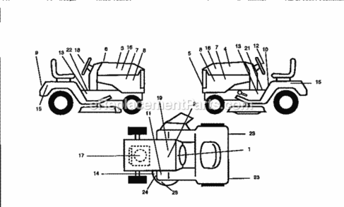 Page G Diagram and Parts List for 917256712  Craftsman Lawn Tractor