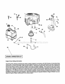 Page F Diagram and Parts List for 917256780  Craftsman Lawn Tractor