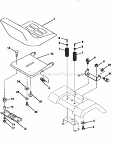 Page E Diagram and Parts List for 917256811  Craftsman Lawn Tractor