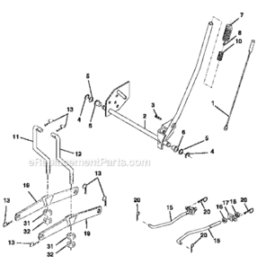 Part Location Diagram of 151140 Craftsman Lift assembly