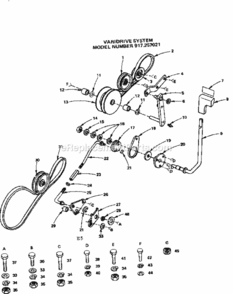 Page E Diagram and Parts List for 917257021  Craftsman Lawn Tractor
