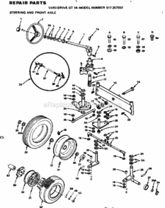 Page C Diagram and Parts List for 917257032  Craftsman Lawn Tractor