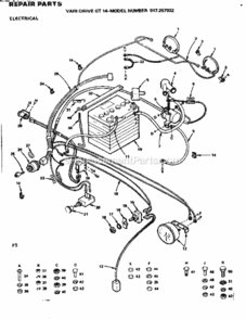 Page F Diagram and Parts List for 917257032  Craftsman Lawn Tractor