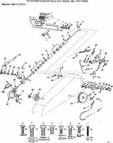 Page C Diagram and Parts List for 917257060  Craftsman Lawn Tractor