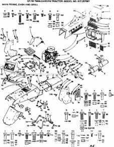 Page A Diagram and Parts List for 917257061  Craftsman Lawn Tractor