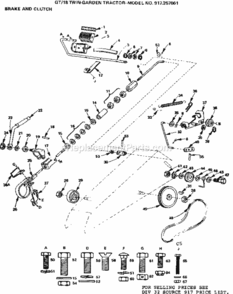 Page C Diagram and Parts List for 917257061  Craftsman Lawn Tractor