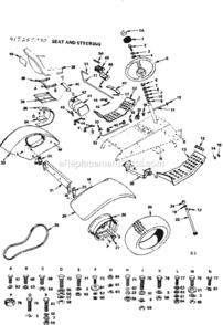 Page B Diagram and Parts List for 917257070  Craftsman Lawn Tractor