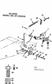 Page D Diagram and Parts List for 917257070  Craftsman Lawn Tractor
