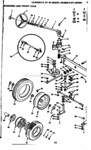 Page C Diagram and Parts List for 917257091  Craftsman Lawn Tractor