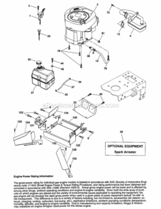 Page H Diagram and Parts List for 917257170  Craftsman Lawn Tractor