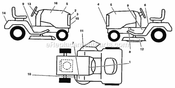 Page F Diagram and Parts List for 917257211  Craftsman Lawn Tractor
