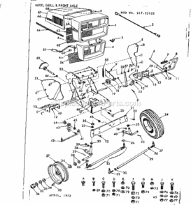 Page A Diagram and Parts List for 91725722  Craftsman Lawn Tractor