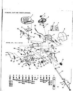 Page B Diagram and Parts List for 91725722  Craftsman Lawn Tractor