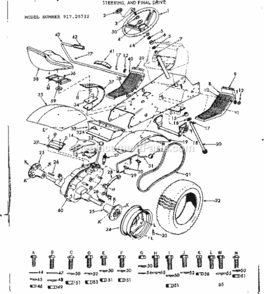 Page B Diagram and Parts List for 91725732  Craftsman Lawn Tractor