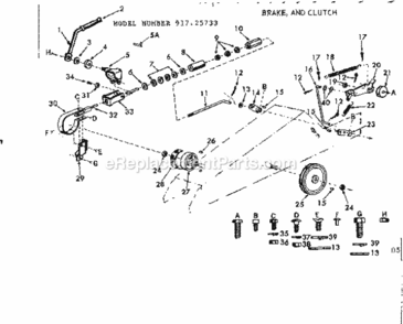 Page D Diagram and Parts List for 91725733  Craftsman Lawn Tractor