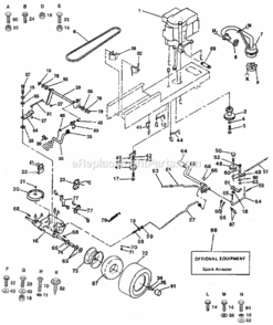 Page C Diagram and Parts List for 917257350  Craftsman Lawn Tractor