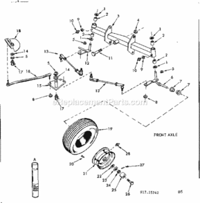 Page B Diagram and Parts List for 91725742  Craftsman Lawn Tractor