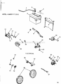 Page E Diagram and Parts List for 91725742  Craftsman Lawn Tractor