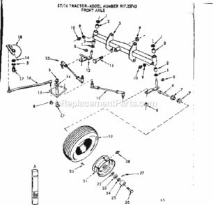 Page B Diagram and Parts List for 91725743  Craftsman Lawn Tractor