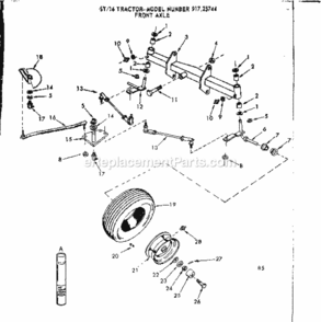Page B Diagram and Parts List for 91725744  Craftsman Lawn Tractor